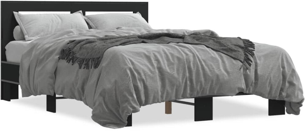 vidaXL Cadre de lit sans matelas noir 140x200 cm