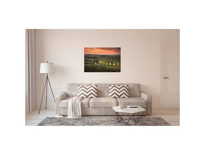 Impression sur toile Toscane Italie Polyester PVC / Épicéa Vert 90 x 60cm
