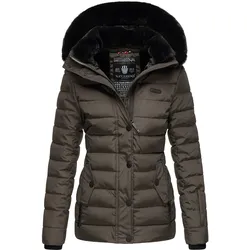 NAVAHOO Damen Warme Steppjacke Winterjacke mit weicher Kunstfell-Kapuze Milianaa
