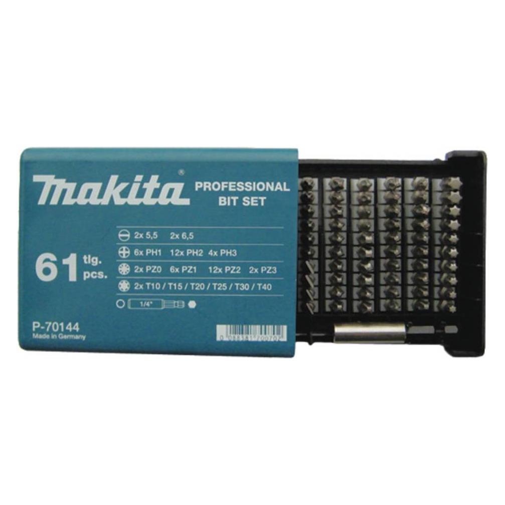 Makita Bit-Set 61teilig P-70144 Schli (Kreuz Phillips PH, Kreuz Pozidriv PZ) (P-70144)