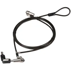 Conceptronic CUSTODIO02BNTM Dual-Head Laptop-Schloss mit Schlüssel, Nano-Sicherheitsslot, Master-Key-System kompatibel, 1,8 m