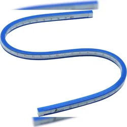 FAMEX Werkzeuge Shinwa 74845 Kurven-Lineal mit Skala, flexibel, 40 cm