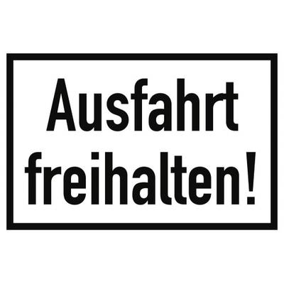 Schild Ausfahrt freihalten Alu 20 x 30 cm (Parkverbot, Halteverbot) wetterfest