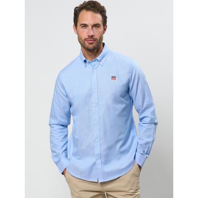 Langarmhemd VINSON "VINSON Shirt VMPedro", Herren, Gr. M, Normalgrößen, blau, Obermaterial: 100% Baumwolle, Hemden