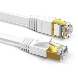 MobileKing Cat 7 Flach-LAN-Kabel 20 m Weiß – Highspeed Netzwerkkabel bis 10 Gbit/s, geschirmt, RJ45, ultraflach für einfache Verlegung
