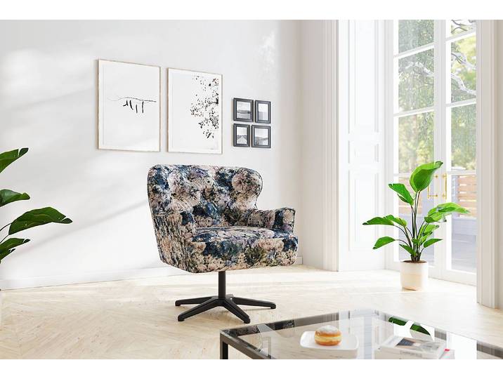 Sessel Lodging Multicolor Microfaser Flora 83 x 97 x 87cm