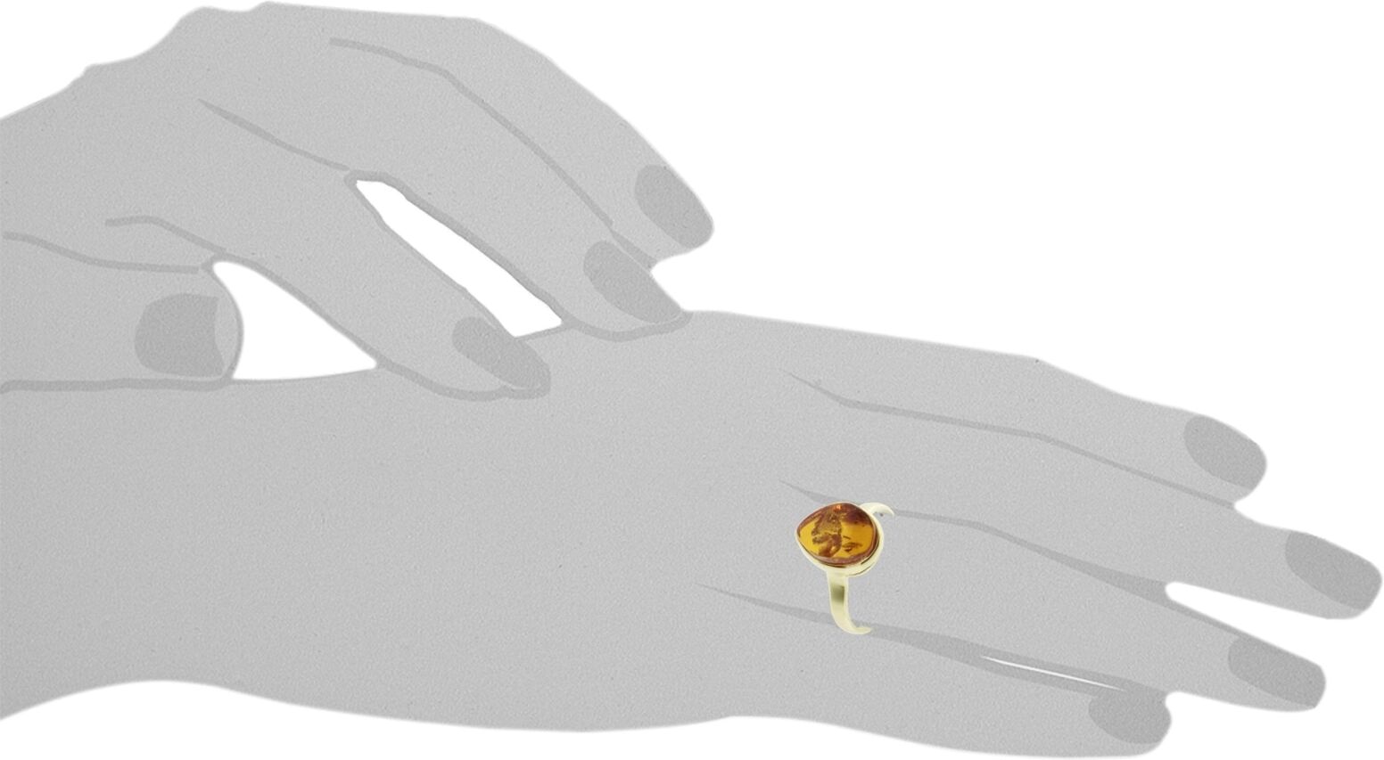 Fingerring OSTSEE-SCHMUCK "- Ulma - Gold 333/000 - Bernstein" Gr. 52, gold (gold 333, goldfarben, gelb), Fingerringe, Damen, 52, Fingerring