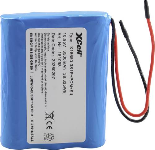 XCell Spezial-Akku 3x 18650 Li-Ion 11.1 V 3500