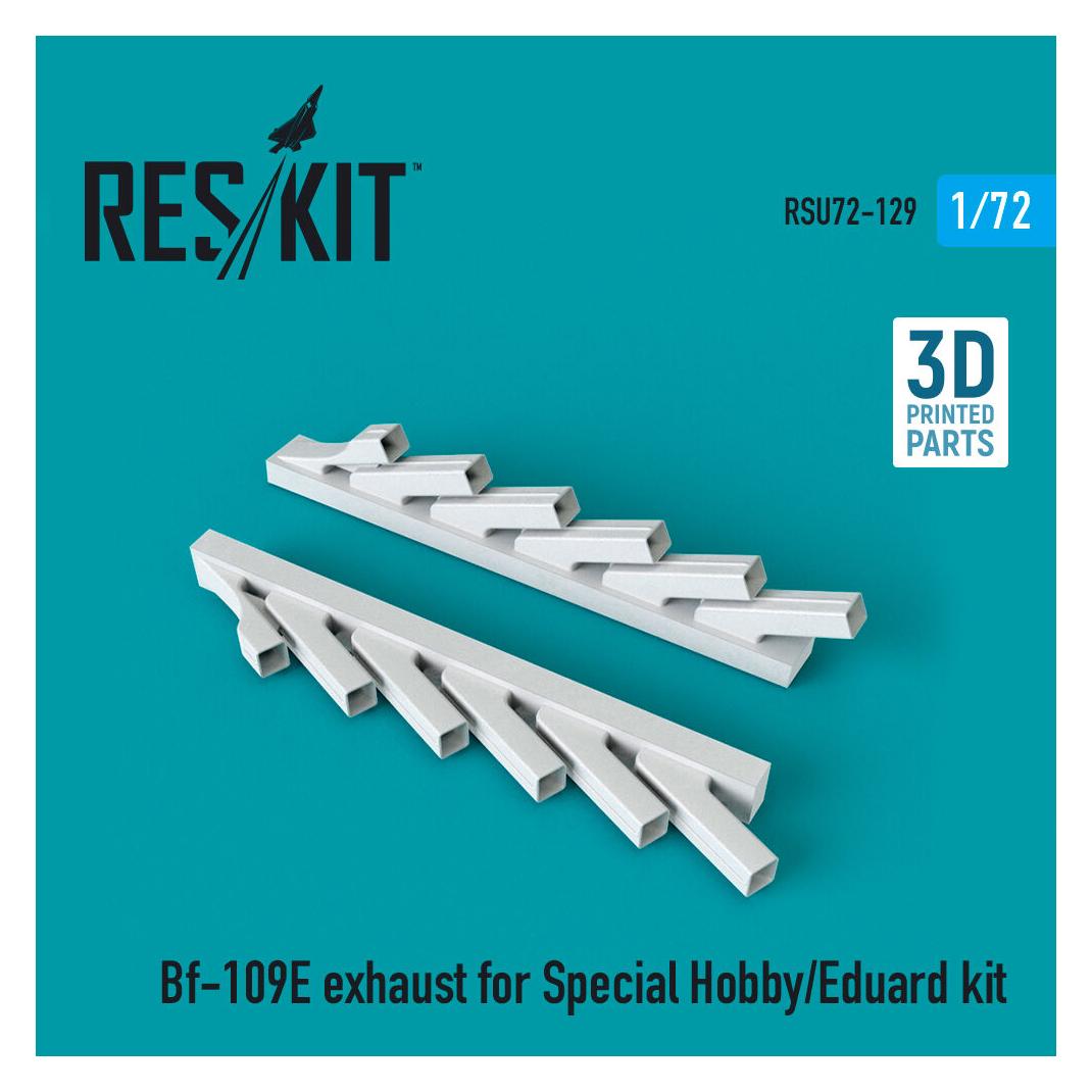 ResKit Bf-109E exhaust for Special Hobby/Eduard kit (3D Printed) (RSU72-0129)