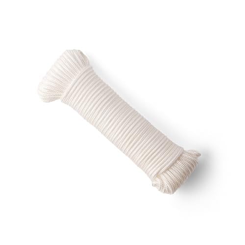 SNURO Nylontouw Wit - Gevlochten polyamide paracord - 4mm, 20M - Breekkracht 275kg