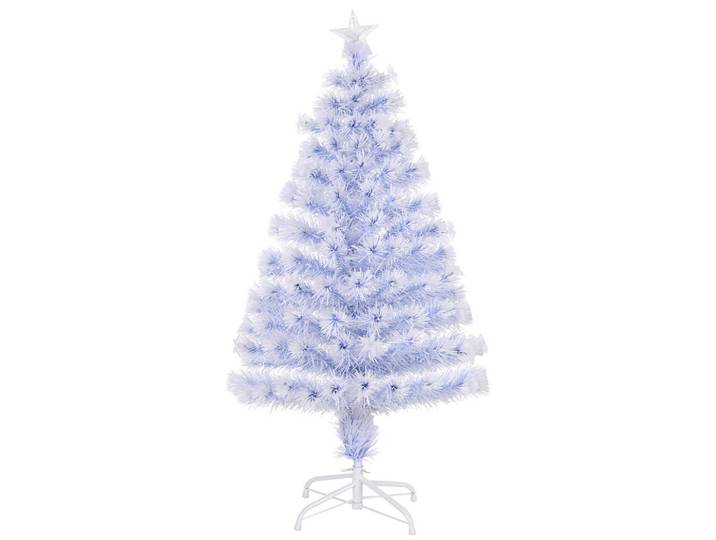 Homcom Künstlicher Weihnachtsbaum Tannenbaum mit LED-Leuchten Weiß+Blau, Mehrfarbig, Kunststoff, 120 cm, Dekoration, Weihnachtsdekoration, Christbäume & Zubehör