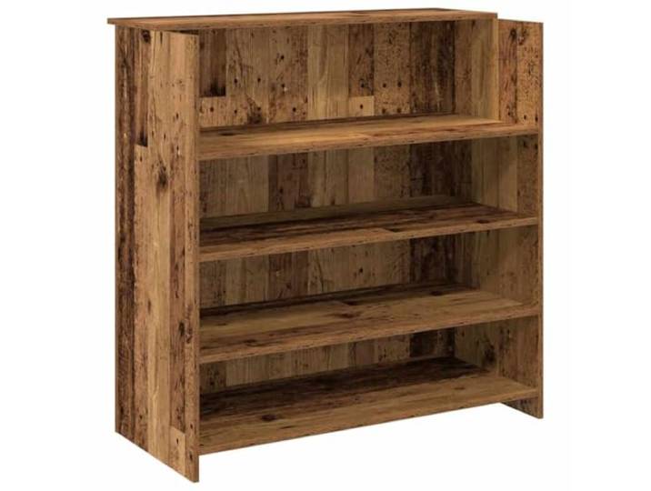 HKLGBVCR Empfangsschreibtisch, altes Holz, 100 x 50 x 103,5 cm Integrierte Arbeitsplatte, integrierte Regale, Wandbefestigung im Lieferumfang enthalten, stabiles technisches Holz