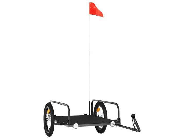 vidaXL Fahrradanhänger Schwarz 126/63/34 Cm Eisen, Metall, 63x34x126 cm, Freizeit & Co, Sport & Fitness, Fahrradanhänger