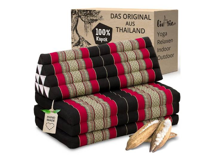 livasia Sitzsack Thaikissen XXL breit - 190x80x8cm, Kapok, vegan, handgefertigt