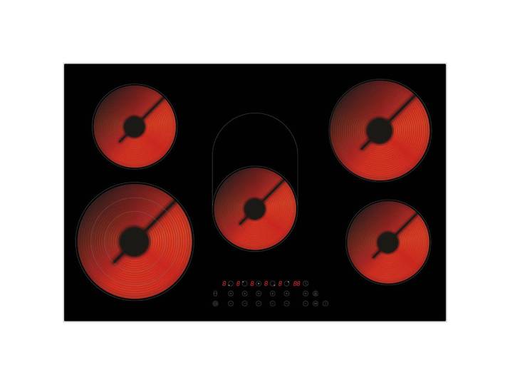 PKM Glaskeramikkochfeld, Schwarz, Glas, 77x5x52 cm, Kindersicherung, Restwärmeanzeige je Kochzone, Küchen, Küchenelektrogeräte, Kochfelder, Glaskeramik-Kochfelder