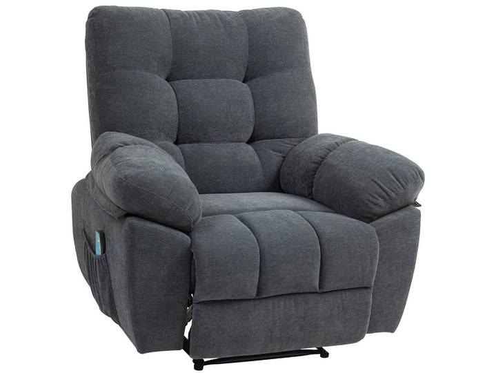Homcom Massagesessel Polyester Stahl Dunkelgrau, 100x107x102 cm, Wohnzimmer, Sessel, Massagesessel