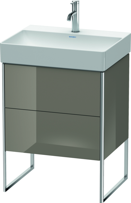Duravit XSquare Waschtisch-Unterschrank XS444208989 58,4x49,1x46cm, 2 Auszüge, Flannel Grey hochglanz