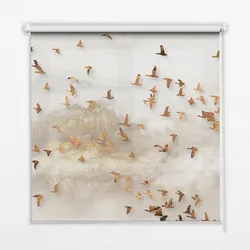 INNENROLLO - Fensterrollo - Rollo - 150x180 cm - Ein Vogelschwarm