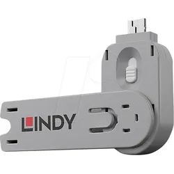 LINDY 40624 - USB-A-Port Schloss (1x Schlüssel, 1x Schloss), weiß