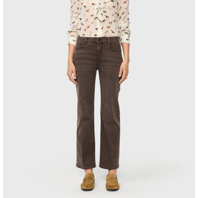 Bootcut-Jeans MAC "LAURA", Damen, Gr. 48, Länge 34, braun stone, Denim/Jeans, Obermaterial: 97% Baumwolle, 3% Elasthan, flare fit lang, Jeans, Figurformende Denim-Qualität, Topseller