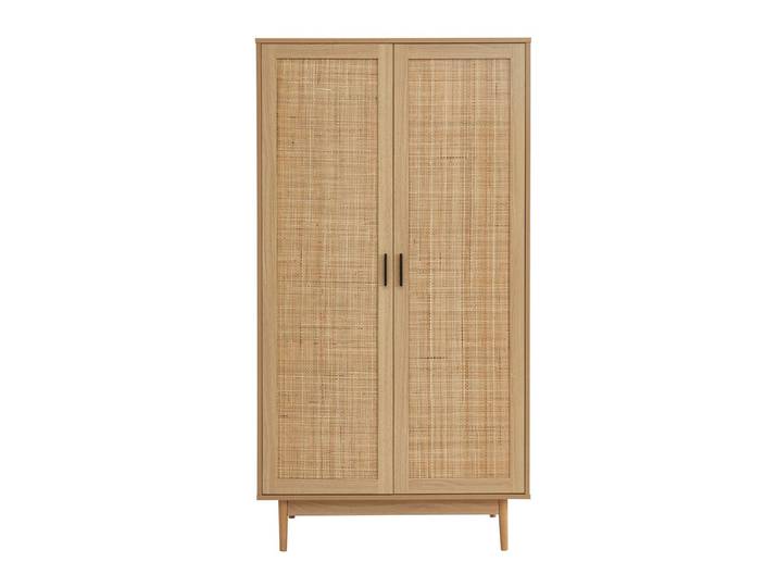 Baïta Armoire cannage rotin 2 portes AMANA Marron Chêne Clair