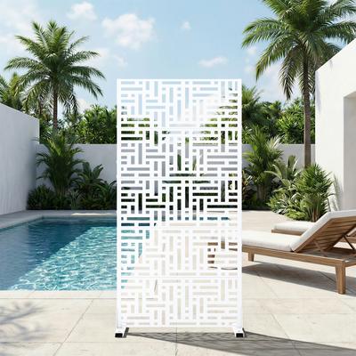 Dovelina 6 ft. H x 4 ft. Metal Privacy Screen Free Standing