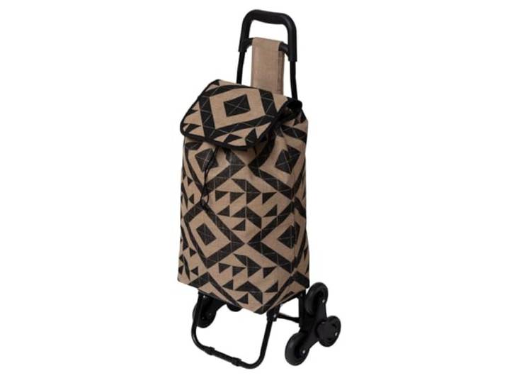5 five simply smart Terre inconnue boodschappentrolley met 6 wielen van jute