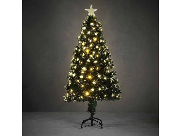 Luca Lighting Arbre de Noël artificiel Mercury LED - 65x65x150 cm - Fibre optique - Blanc chaud