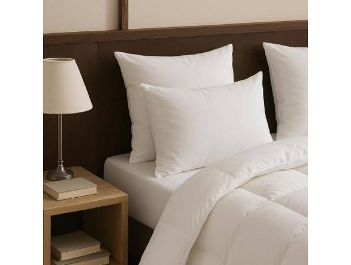 DODO - Oreiller du Berger 50x70 cm - Soutien Medium - 30% Laine 70% Flocons de Polyester Recyclé - 30% Flocons de Laine - Dormeurs sur Dos - Enveloppe 100% Percale de Coton - Lavable 30°C