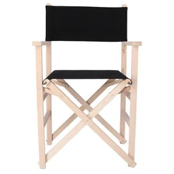 WellHome - Director-Sessel Sunset, unbehandelt mit schwarzem Canvas 51x46x86 cm