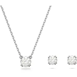 Swarovski  Stilla Set Rundschliff, Weiß, Rhodiniert