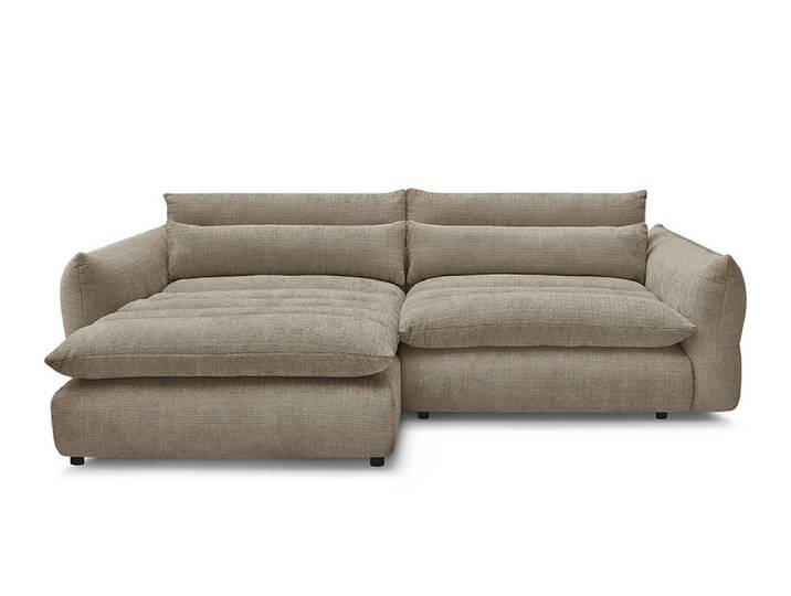 Ecksofa BOBOCHIC NEIL Stoff mit Textur taupe