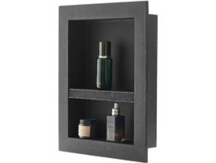 VEVOR Duschnische, 10,16x40,64x50,8 cm, Wandnische mit beweglichem Trennregal, Seifen- & Shampoo-Aufbewahrungs-Organizer, rechtwinklige Ecken, schwarz für Badezimmerdusche