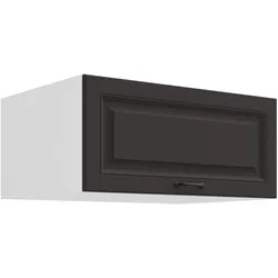Aufsatzschrank Hochschrank 80 cm STILO Grau Küchenzeile Küchenblock Küche