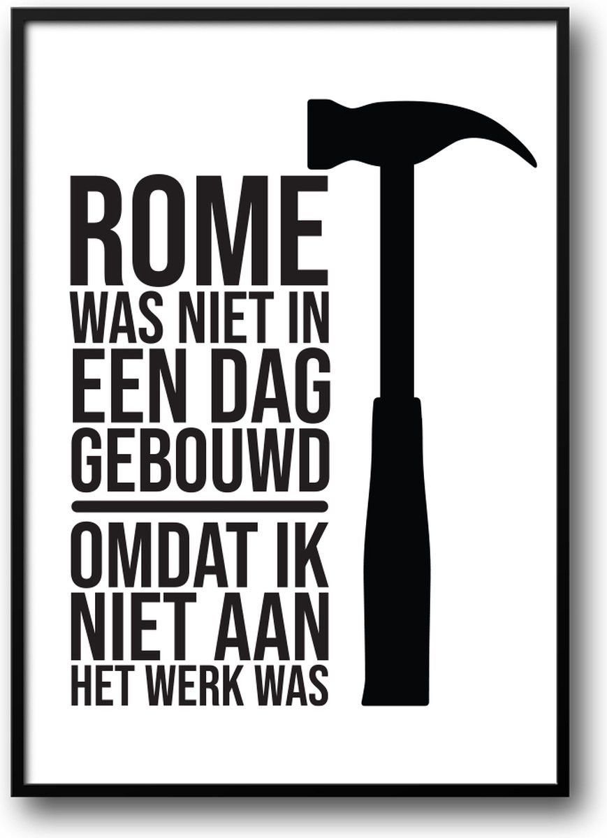 Grappige fotolijst met glas Rome was niet in een dag gebouwd - 40 x 50 cm