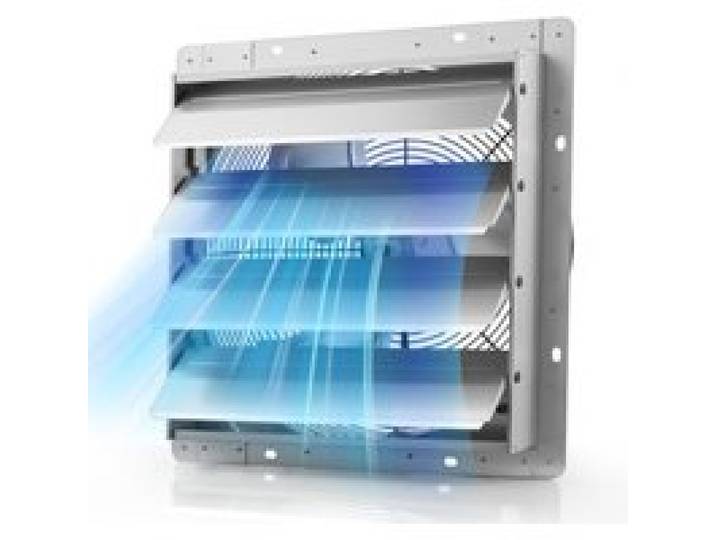 VEVOR 413 mm Abluftventilator mit Lamellen Industrie Wandventilator 72 W, Wandlüfter für Garage Gewächshaus Werkstatt, Stahlgehäuse, 3862 m³/h Lüftung, 1350 U/min Motor, Leiser Betrieb, Wandmontage