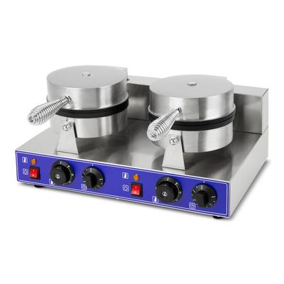 vertes Doppel-Waffeleisen 2000W, Edelstahl, 2x Timer 5 Min, 50-300 °C stufenlos, Antihaft, rutschfest