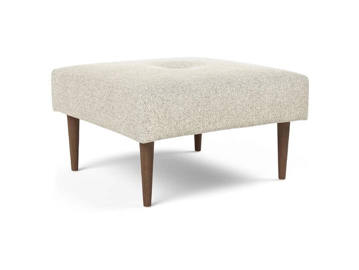 Pouf 66 x 40 x 66cm Weiß/Hellbeige