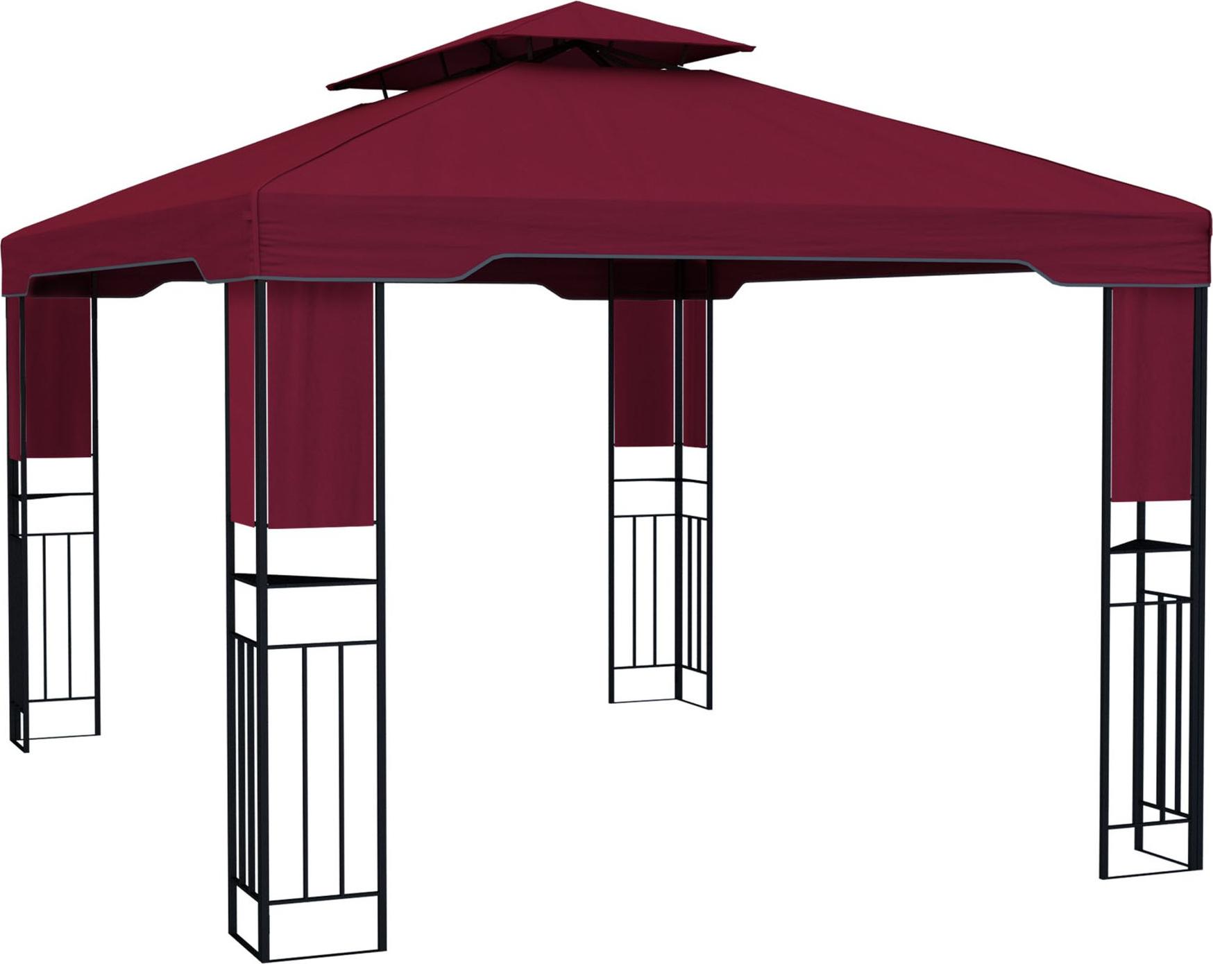 Gartenpavillon 4x3m Deluxe Pavillon Outdoor stabil Bordeaux Jarolift