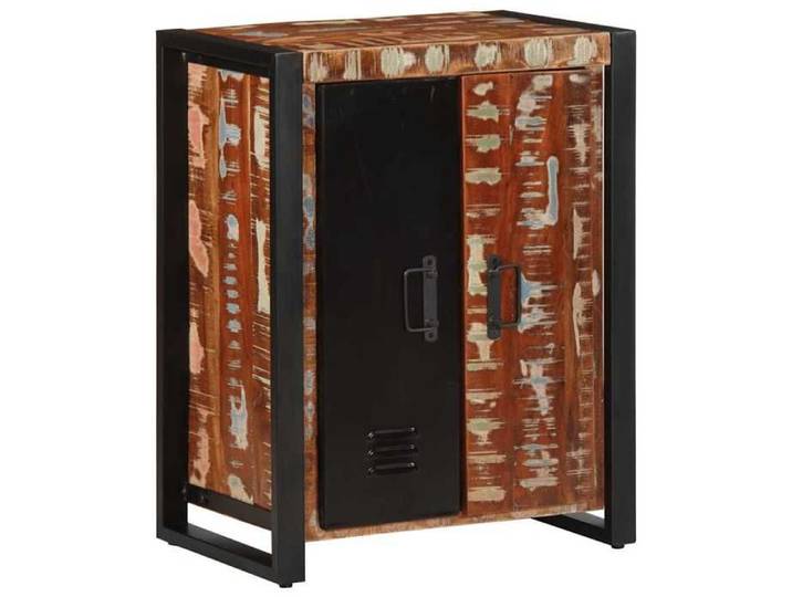 Buffet en bois massif de récupération - - Multicolore - 55x35x70 cm - Bois de récupération - Fer