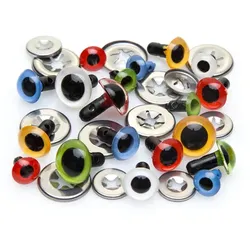 Kunststoffaugen, bunt, 8–12 mm, 30 Stück