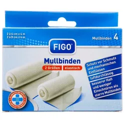 Mullbinden elastisch weiß 4er Set Verbandbinden Fixierbinden Wundversorgung