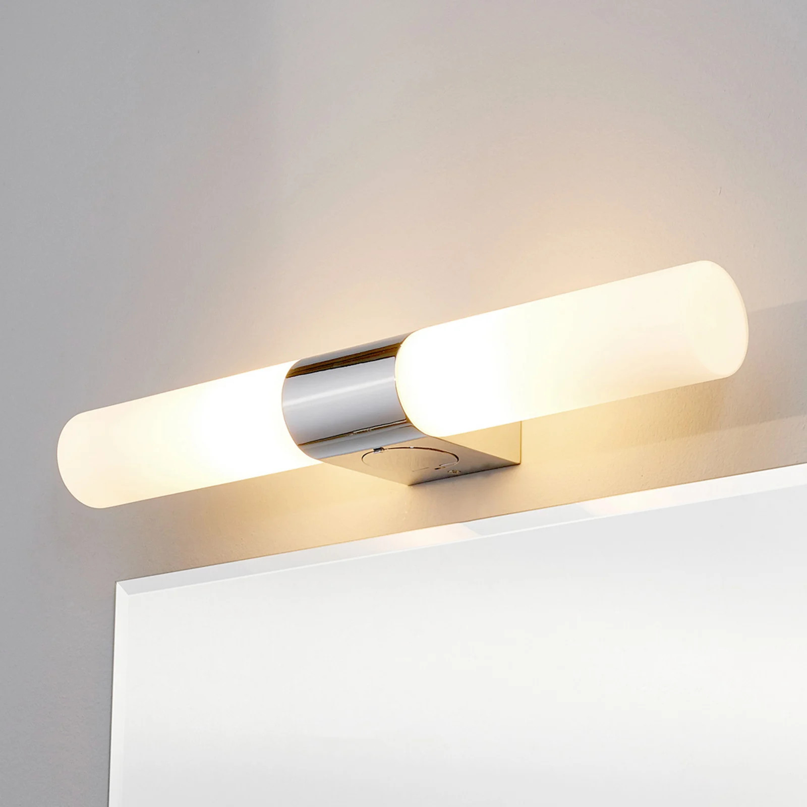 Lindby Ziva Wandlamp Chroom en Zilver - Modern - Dimbaar - Badkamer - IP44