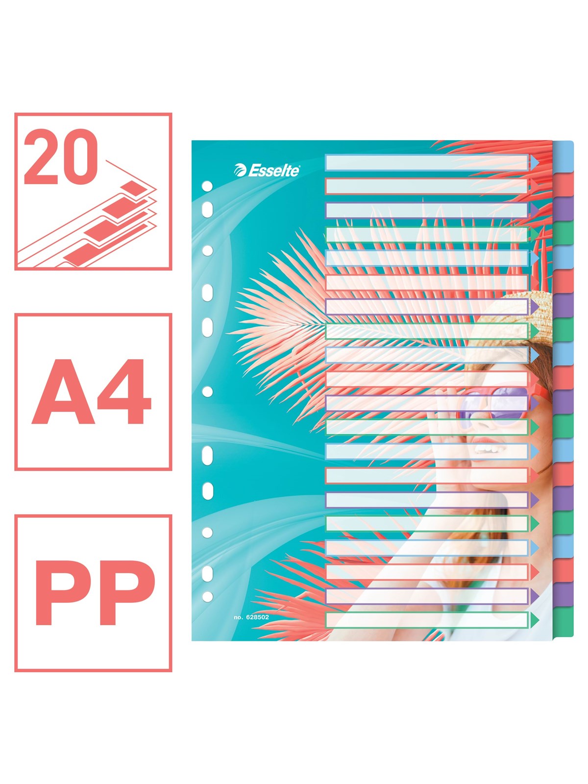 Esselte Colour'Breeze A4 Register 20 Taben, PP