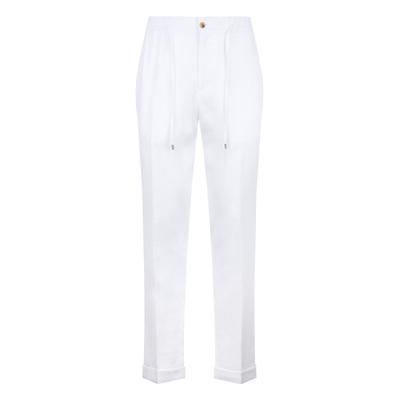 Jogginghose PHILIPP PLEIN "Jogginghose", Herren, Gr. 50, EURO-Größen, weiß (01of, sanftes weiß), Stoff: 100% Leinen. Futter: 65% Polyester, 35% Baumwolle, Hosen Jogginghose