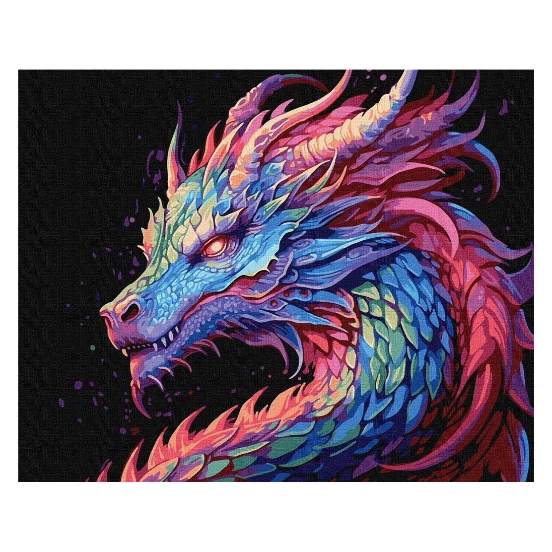 Ideyka Malen nach Zahlen - Bunter Drache 40x50cm (58223135)