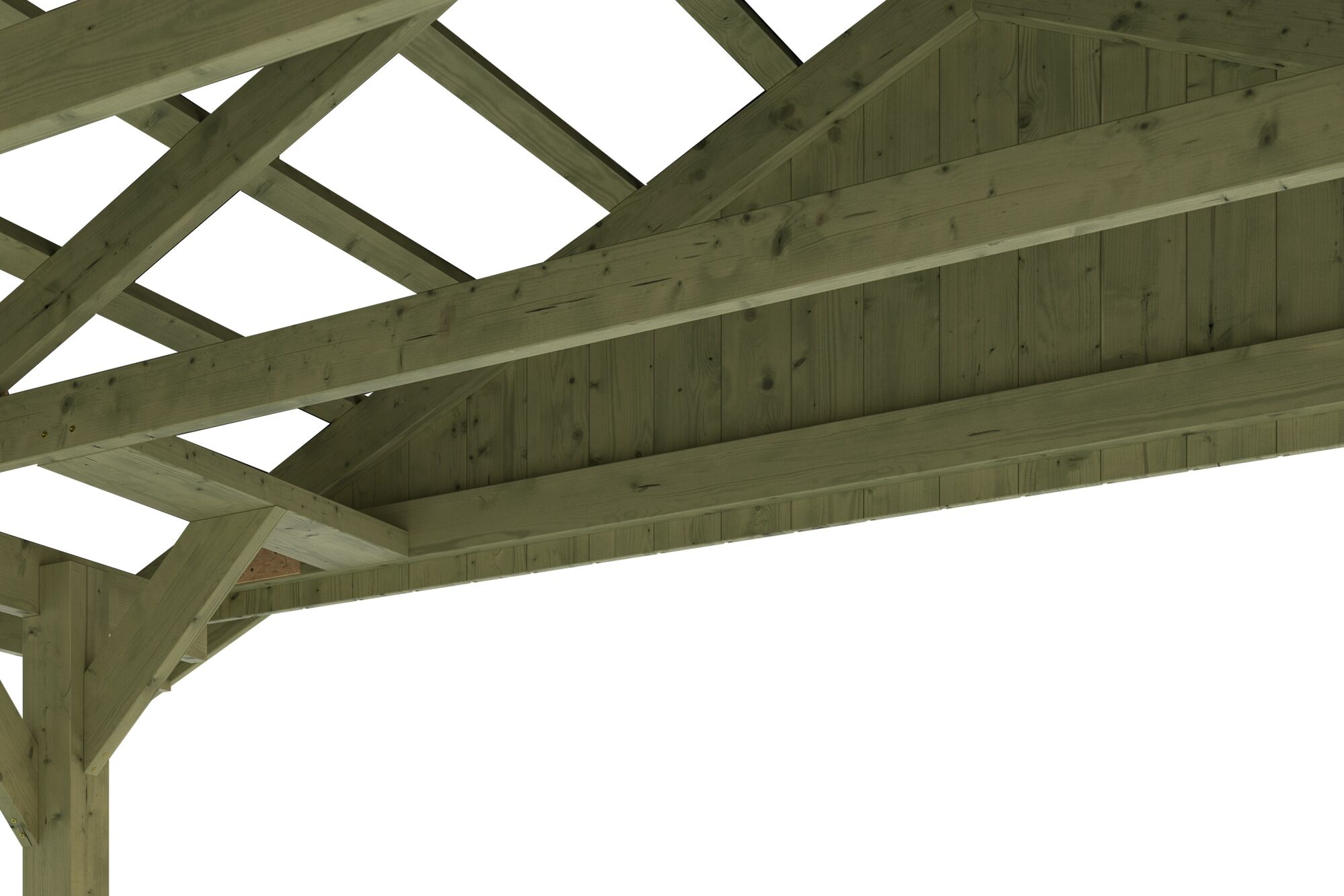 Doppelcarport SKANHOLZ "Wallgau", grün, B/H/T: 620cm x 215cm x 500cm, Carports, mit Dachlattung