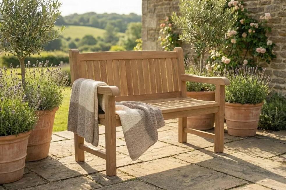 Teakea - Balmoral Teak-Gartenbank | für 2 Personen | 100 cm breit | Ausem Teakholz