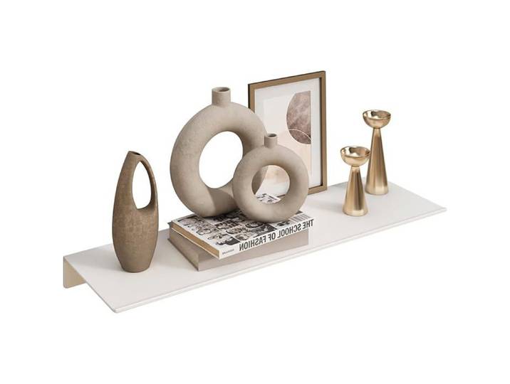 Petite étagère Murale Flottante en métal - Etagère Murale Flottante en métal Petite étagère de Salle de Bain 40 cm White-417