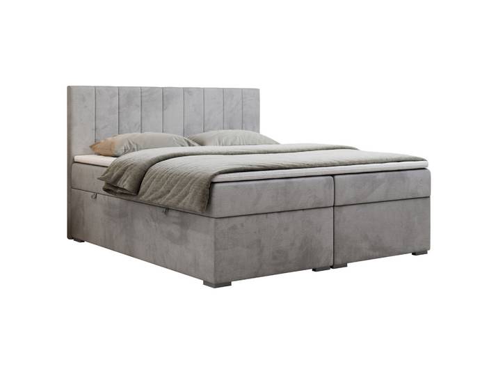 BOXBETT LOPE 140/200 - Hellgrau Velvet - H4